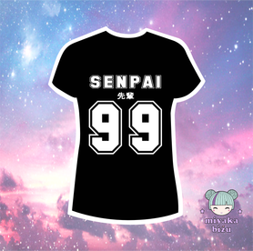koszulka SENPAI 先輩 czarna