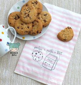 torebki papierowe 'cookie+milk=BFF' 10szt. 