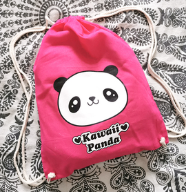 Plecak worek Kawaii Panda różowy 